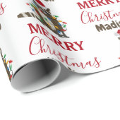 Grappig kerstfeest met kerstvakantie met kerstvaka cadeaupapier (Rol Hoek)