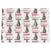 Grappig kerstfeest met kerstvakantie met kerstvaka groot cadeauzakje (Voorkant)