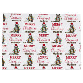 Grappig kerstfeest met kerstvakantie met kerstvaka groot cadeauzakje (Achterkant)