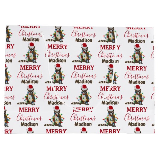 Grappig kerstfeest met kerstvakantie met kerstvaka groot cadeauzakje (Achterkant)