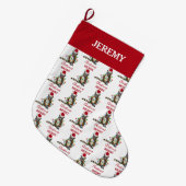 Grappig kerstfeest met kerstvakantie met kerstvaka grote kerstsok (Voorkant (Hangend))