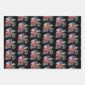 Grappig kerstfeest met motorfietsen als kerstman inpakpapier vel (Voorkant 3)