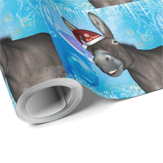 Grappig kerstfeest met pet op kerst cadeaupapier (Rol Hoek)