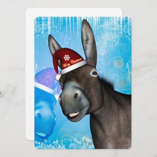 Grappig kerstfeest met pet op kerst kaart (Voorkant / Achterkant)