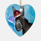 Grappig kerstfeest met pet op kerst keramisch ornament (Rechts)