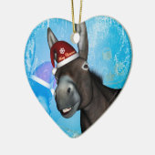 Grappig kerstfeest met pet op kerst keramisch ornament (Links)