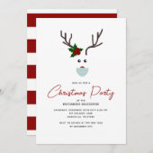 Grappig kerstfeest moderne rendieren uitnodiging (Voorkant / Achterkant)