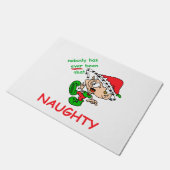 Grappig kerstfeest Naughty overweldigd Elf Holiday Deurmat (Schuin)