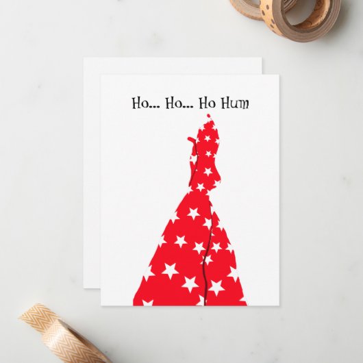 Grappig kerstfeest notitiekaartje (Voorkant / Achterkant in situ)