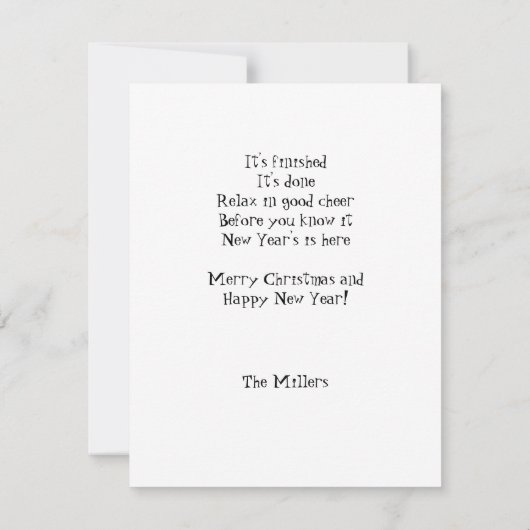 Grappig kerstfeest notitiekaartje (Achterkant)