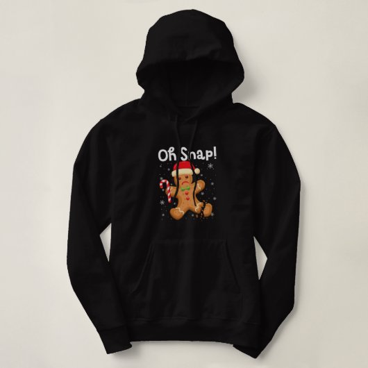 Grappig kerstfeest Oh Snap Gingerbrood Man Cookie  Hoodie (Design voorkant)