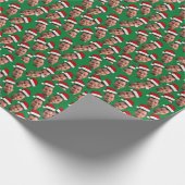 Grappig kerstfeest op aangepast gezicht Unieke fot Cadeaupapier (Hoek)