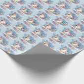 Grappig kerstfeest op de Noordpool Cadeaupapier (Hoek)