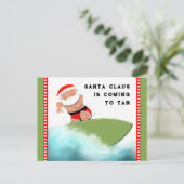 Grappig Kerstfeest op het Strand Briefkaart (Staand voorkant)