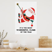 Grappig kerstfeest op rockklimmen poster (Keuken)