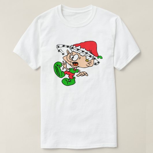 Grappig kerstfeest overweldigd door Elf Holiday Xm T-shirt (Design voorkant)