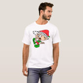 Grappig kerstfeest overweldigd door Elf Holiday Xm T-shirt (Voorkant volledig)
