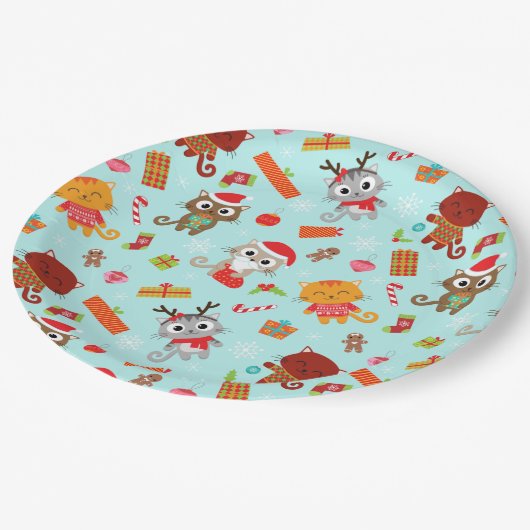 Grappig kerstfeest papieren bordje (Gekanteld)