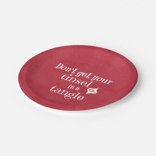 Grappig kerstfeest papieren bordje (Gekanteld)