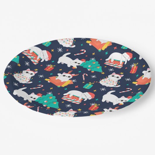 Grappig kerstfeest papieren bordje (Gekanteld)