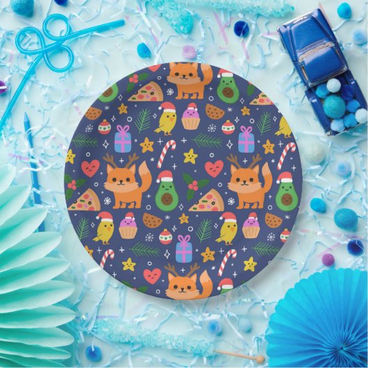 Grappig kerstfeest papieren bordje (Feest)