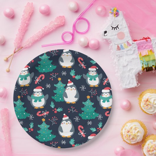 Grappig kerstfeest papieren bordje (Feest)