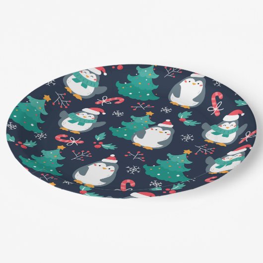 Grappig kerstfeest papieren bordje (Gekanteld)