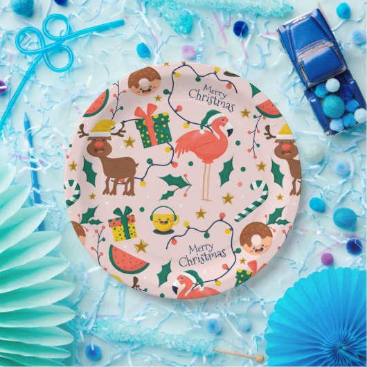 Grappig kerstfeest papieren bordje (Feest)