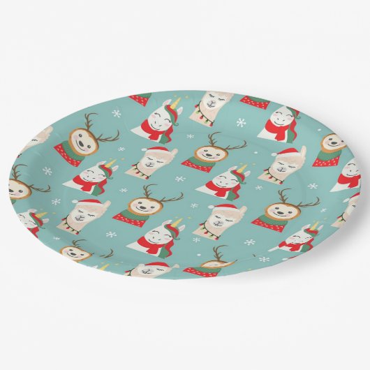 Grappig kerstfeest papieren bordje (Gekanteld)