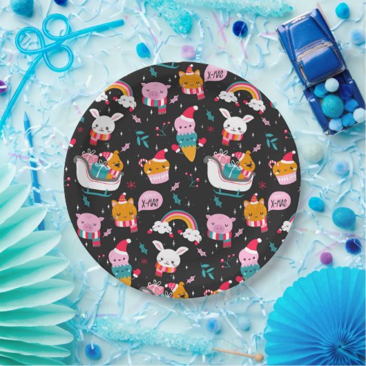 Grappig kerstfeest papieren bordje (Feest)