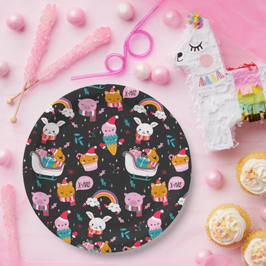 Grappig kerstfeest papieren bordje (Feest)