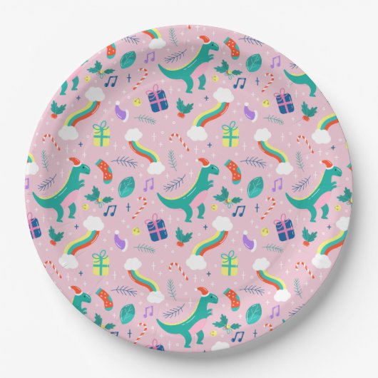 Grappig kerstfeest papieren bordje (Voorkant)