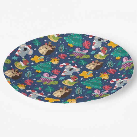 Grappig kerstfeest papieren bordje (Gekanteld)