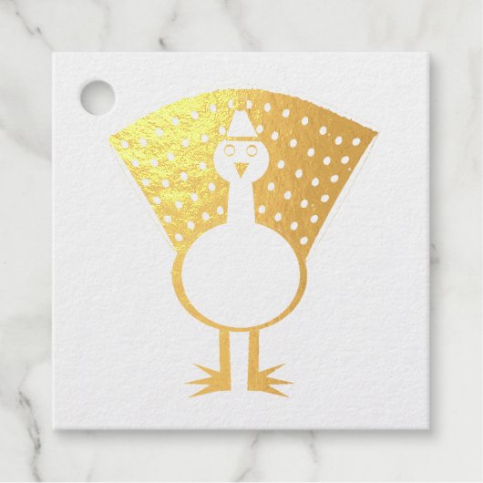Grappig kerstfeest Peacock - aangepaste Folie Bedankjes Labels (Voorkant)