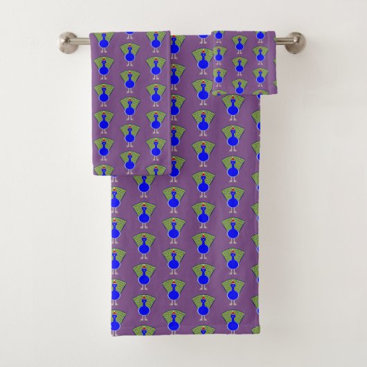 Grappig kerstfeest Peacock gepatterd Bad Handdoek (Insitu)