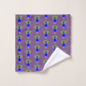 Grappig kerstfeest Peacock gepatterd Bad Handdoek (Wasdoekje)
