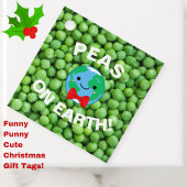 Grappig kerstfeest "Peas on Earth" Punny Cute Bedankjes Labels