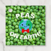 Grappig kerstfeest "Peas on Earth" Punny Cute Bedankjes Labels (Voorkant)