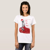Grappig kerstfeest Pinup Joke Dames Xmas T-Shirt (Voorkant volledig)