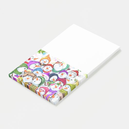 Grappig Kerstfeest Post-it® notes Happy Snowman Pa (Schuin)