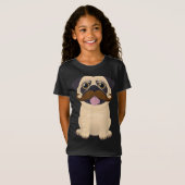 Grappig kerstfeest Pug Dog Mustache Kinder Costuum T-shirt (Voorkant volledig)