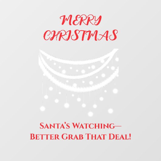 Grappig Kerstfeest Raamsticker (Vel)