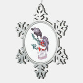 Grappig kerstfeest, Ravens en Stocking Gifts Holid Tin Sneeuwvlok Ornament (Rechts)