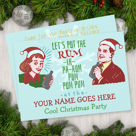 Grappig kerstfeest retro rum volwassen vakantie v2 kaart