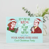 Grappig kerstfeest retro rum volwassen vakantie v2 kaart (Staand voorkant)