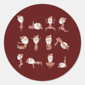 Grappig kerstfeest ronde sticker (Voorkant)