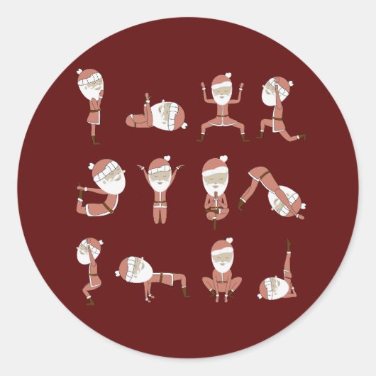 Grappig kerstfeest ronde sticker (Voorkant)