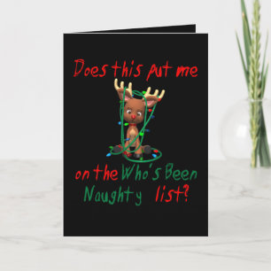 Grappig kerstfeest Rudolph is Naughty Feestdagen Kaart