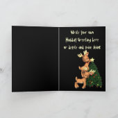 Grappig kerstfeest Rudolph is Naughty Feestdagen Kaart (Binnen)