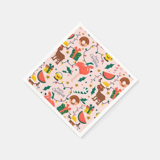 Grappig kerstfeest servet (Hoek)